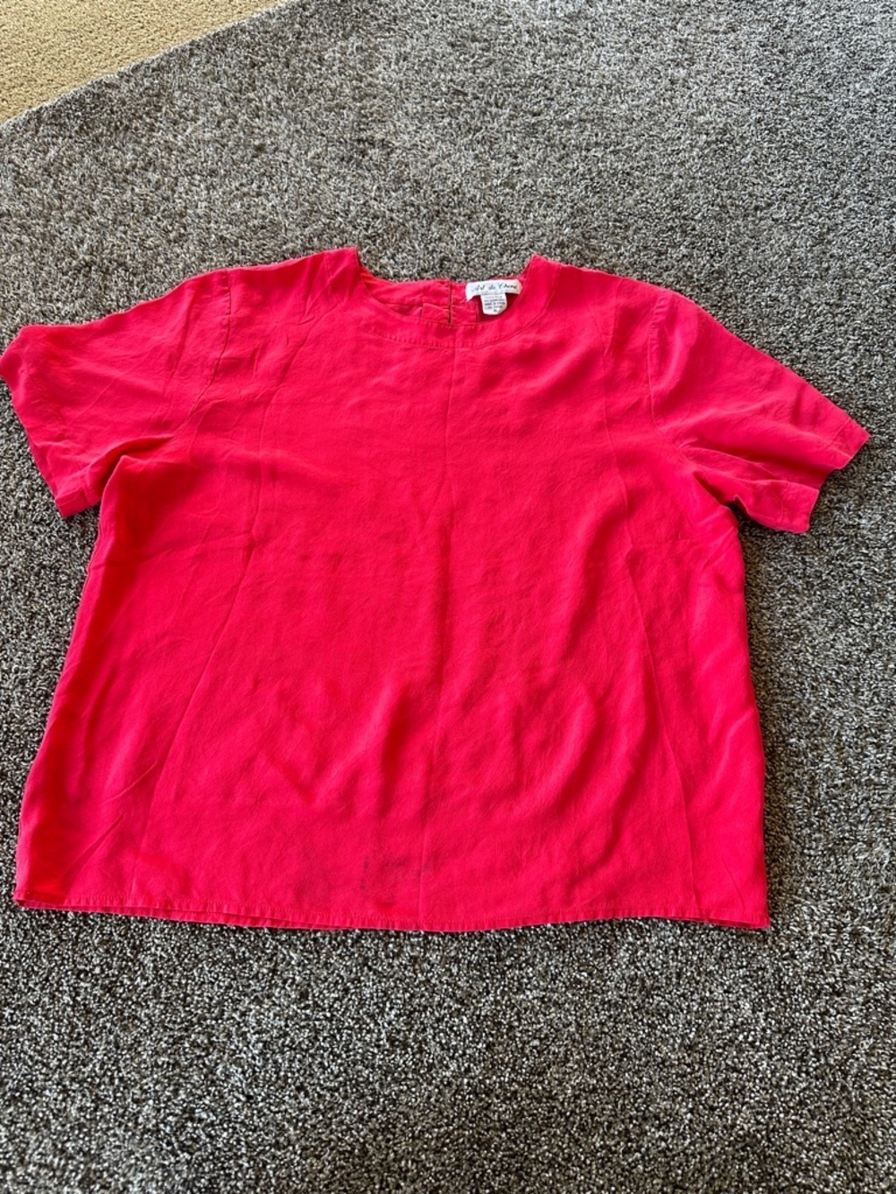 Art de Chine XL Women's Short-Sleeve Blouse 100% Silk Red Blouse
